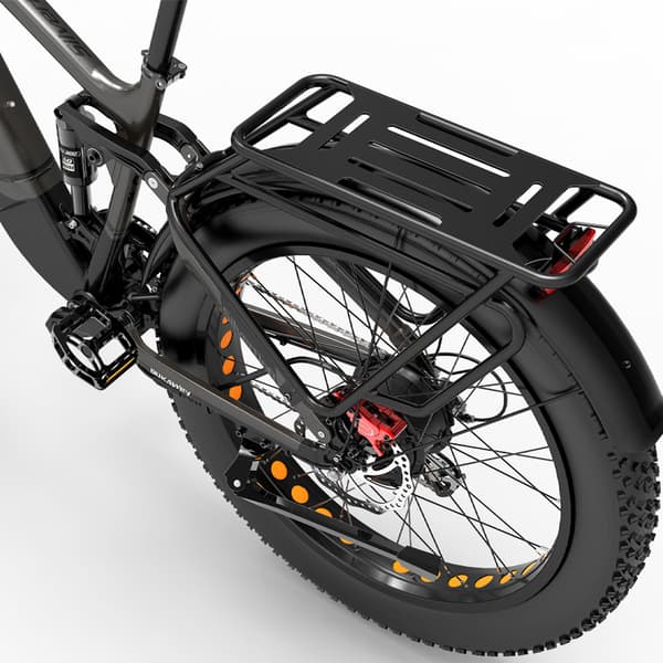Elmountainbike Dukawey Silvertip8, 1000W 52V 20Ah batteri, 26” fatbike, SUV elcykel