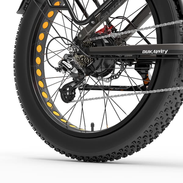 Elmountainbike Dukawey Silvertip8, 1000W 52V 20Ah batteri, 26” fatbike, SUV elcykel