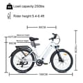 Pikkukuva 7 / 11: Sähköavusteinen polkupyörä HedaTX TX520, keskiveto 250 W, 48 V 13 Ah akku, 27,5", kaupunkiin