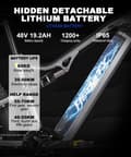 Miniatyrbillede 6 af 11: Elektrisk mountainbike HedaTX TX19, 29", 1000W motor 48V 19,2Ah batteri