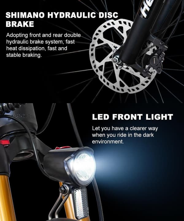 Elektrisk mountainbike HedaTX TX19, 29", 1000W motor 48V 19,2Ah batteri