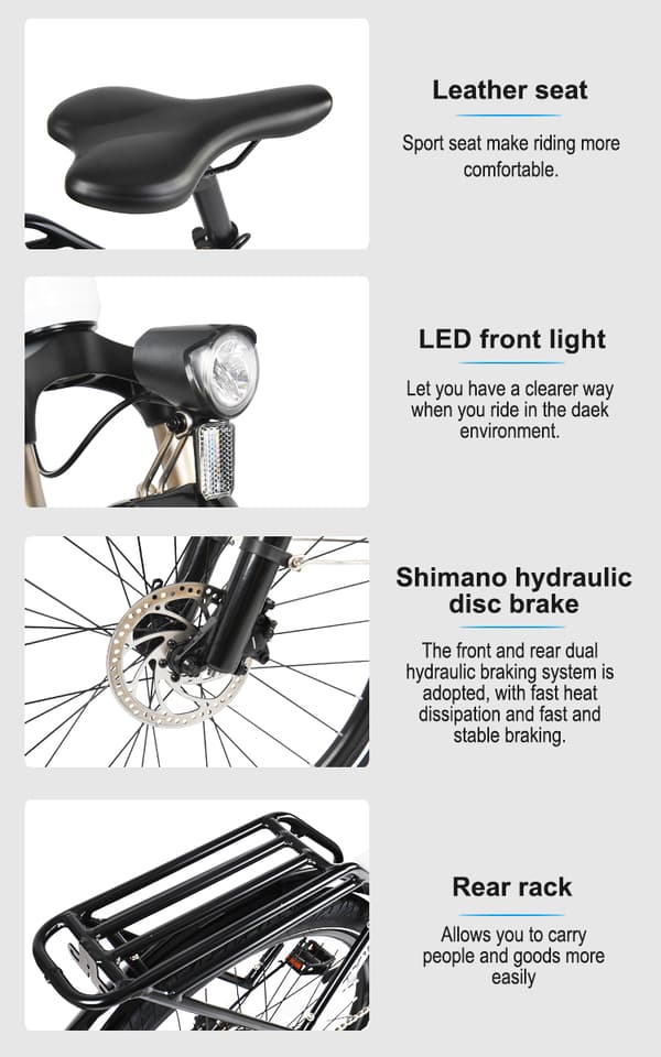 Elcykel för stadsbruk HedaTX TX10, 27,5", 500W motor 48V 19,2Ah batteri