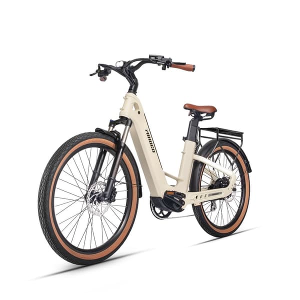MIHOGO Air sähköpyörä, 750 W moottori, 19,2 Ah akku, kaksoisvarret vääntömomenttianturilla, 7 vaihdetta, 26'' * 2,5 renkaat, hiilikuiturunko