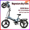 Miniatyrbild 1 av 7: MIHOGO RX 2.4 stadselcykel, 500W motor, 12.8AH batteri, ram i magnesiumlegering, 20*2.4 däck, elcykel med mjuk baksida, hopfällbar