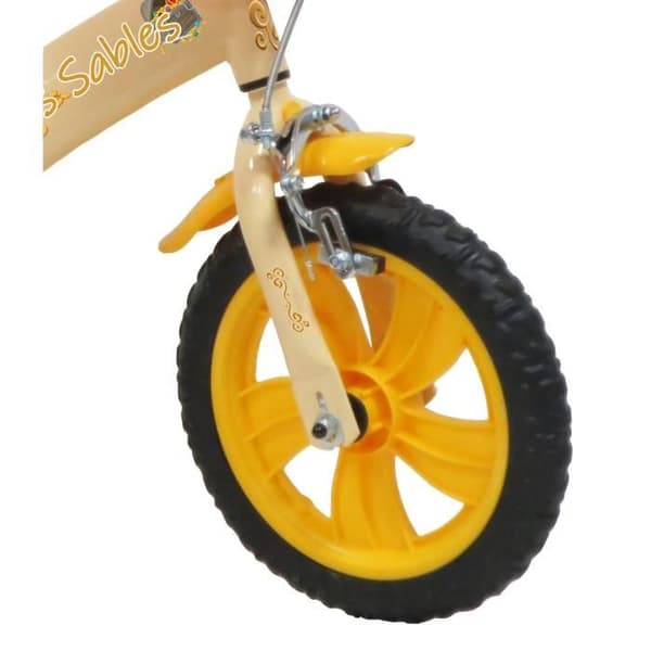 12" PRINCE DES SABLES Barnpojkcykel - 2 till 4 år gammal - Orange & Beige & Gul, utrustad med 1 broms