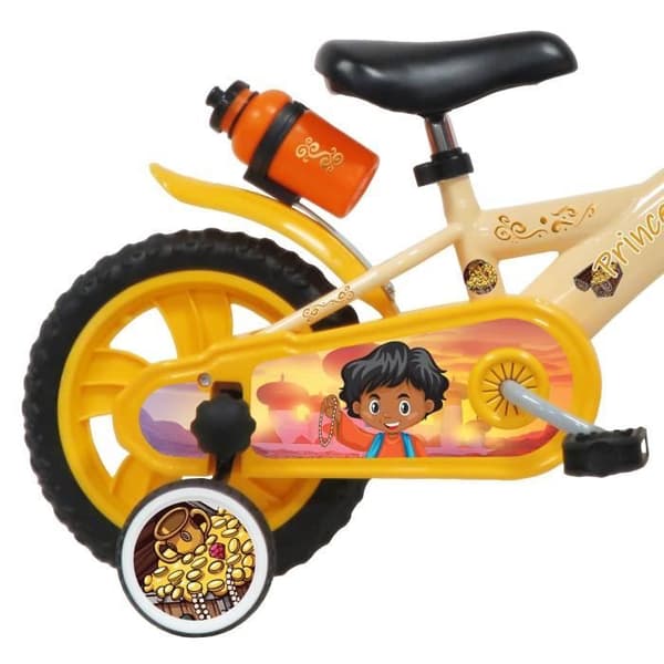 12" PRINCE DES SABLES Barnpojkcykel - 2 till 4 år gammal - Orange & Beige & Gul, utrustad med 1 broms