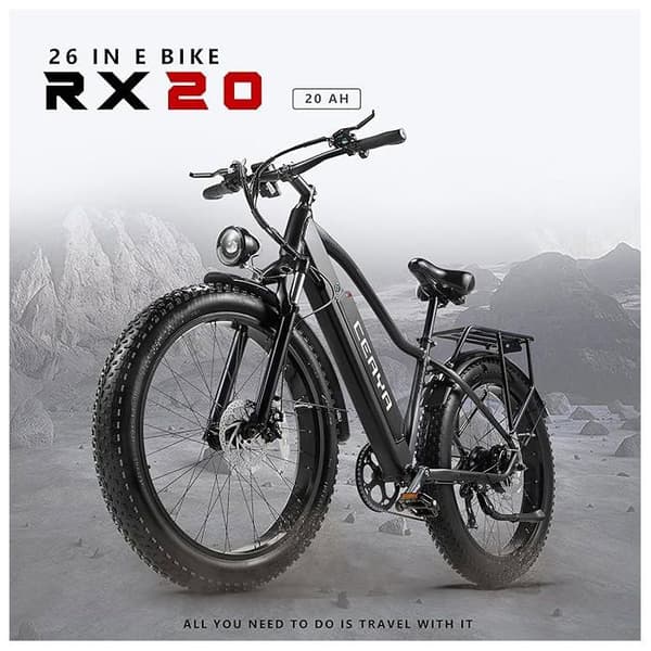 CEAYA Elcykel, mountainbike 26 tum, elcykel 48 V 20 Ah, skoter med 10 års garanti och LCD-skärm