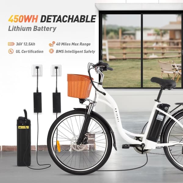 DYU C6 Urban elcykel - 26" hjul 36v 12.5Ah batteri upp till 70 km max räckvidd stadselcykel