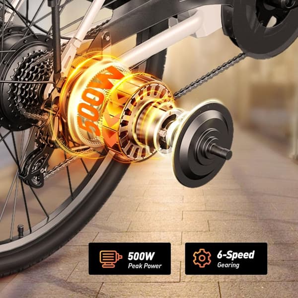 DYU C6 Urban elcykel - 26" hjul 36v 12.5Ah batteri upp till 70 km max räckvidd stadselcykel