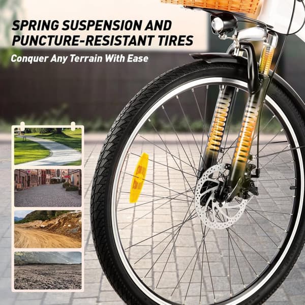 DYU C6 Urban elcykel - 26" hjul 36v 12.5Ah batteri upp till 70 km max räckvidd stadselcykel