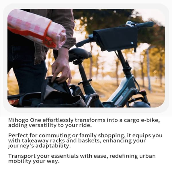 MIHOGO One hopfällbar elcykel, 750W motor, 45 km/h, 28,8 Ah batteri, 7 hastigheter, momentsensor