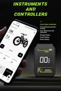 Miniatyrbillede 7 af 11: DUOTTS S26 elektrisk cykel mountainbike med 750W * 2 dobbelte motorer, 20AH Samsung batteri giver rækkevidde 60-120 km elektrisk cykel