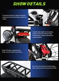 Miniatyrbillede 10 af 11: DUOTTS S26 elektrisk cykel mountainbike med 750W * 2 dobbelte motorer, 20AH Samsung batteri giver rækkevidde 60-120 km elektrisk cykel