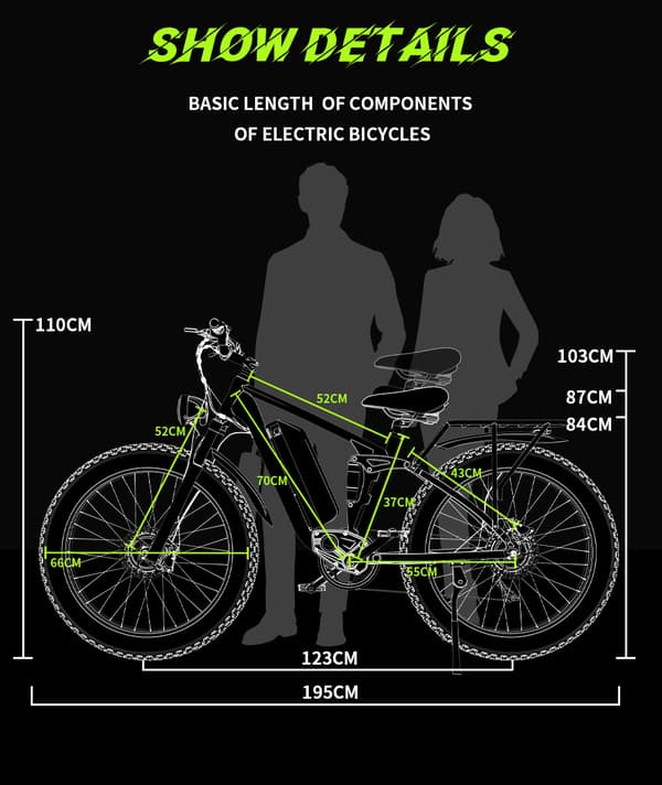 DUOTTS S26 elektrisk cykel mountainbike med 750W * 2 dobbelte motorer, 20AH Samsung batteri giver rækkevidde 60-120 km elektrisk cykel