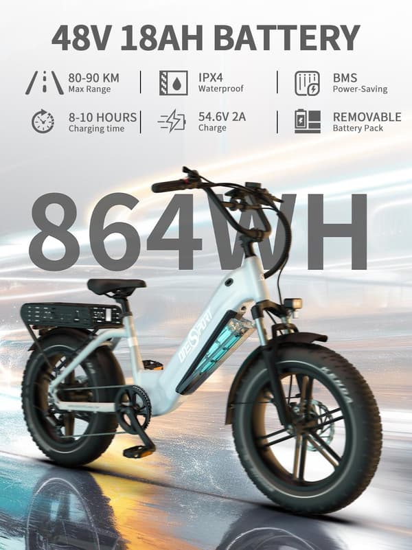 OneSport OT08 elcykel 500W,48V 18Ah batteri,20"*4.0 fettdäck, räckvidd 80-90km,hydraulisk skivbroms fram och bak,Shimano 7 växlar