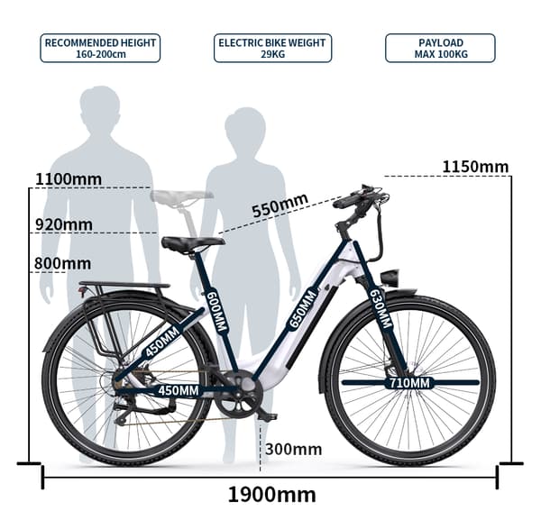 Onesport OT05 PRO 250W Elcykel|70–80 km räckvidd|36V 22,5AH batteri|Shimano 7-växlad|Momentsensor|Elcykel för stadspendling
