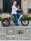 Miniatyrbillede 4 af 11: OneSport OT30 Pro cargo elektrisk cykel 500W, 48V 18AH batteri, maksimal rækkevidde 80-90 km, 20 "* 3.0 terrængående dæk, Shimano 7-trins, foldbar
