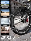 Miniatyrbillede 9 af 11: OneSport OT30 Pro cargo elektrisk cykel 500W, 48V 18AH batteri, maksimal rækkevidde 80-90 km, 20 "* 3.0 terrængående dæk, Shimano 7-trins, foldbar