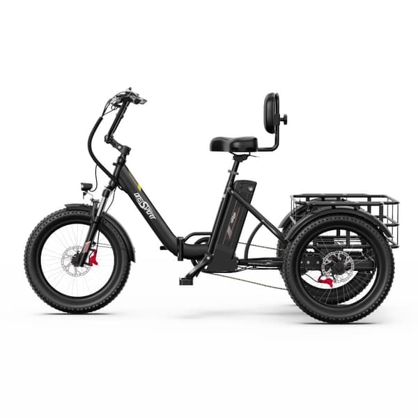 OneSport OT30 Pro trehjulig vikbar elcykel 20" ,500W, 18AH batteri, räckvidd 80-90km, Shimano 7-växlad, maximal belastning 180kg