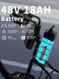 Pikkukuva 4 / 11: Onesport OT30PRO sähköpyörä: 500 W moottori, 48 V 18 AH akku, 80-90 km toimintasäde, vääntömomenttianturi, hydrauliset jarrut, peruutusvaihde