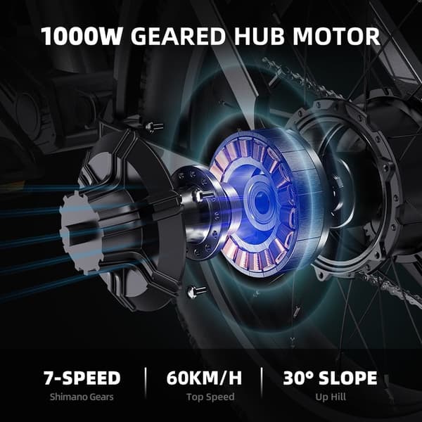 GUNAI Y aikuisten Sähköpyörä 48V18 AH Kaikki Maasto Maastopyörä 1000W Moottori, 20 Tuuman Paksu Rengas Vuoristo Sähköinen off-road Ajoneuvo