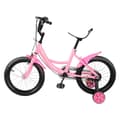 Miniatyrbillede 1 af 2: Justerbar pink børnecykel, 16-tommer hjul, stabile støttehjul,Lyserød