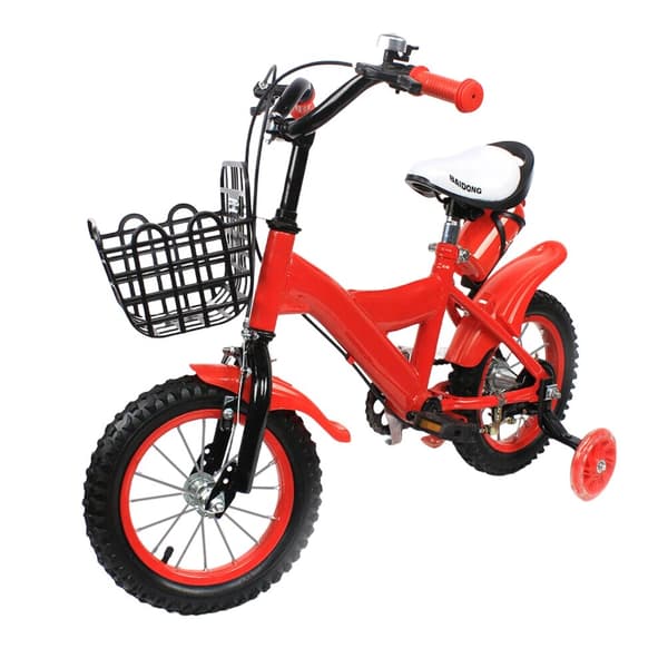 Børnecykel, 12-tommer størrelse, justerbart sæde og styr,Rød