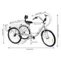 Miniatyrbillede 2 af 2: Voksen Tricycle, 7-Gears, Belastningsevne 120kg,HVID