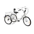 Miniatyrbillede 1 af 2: Voksen Tricycle, 7-Gears, Belastningsevne 120kg,HVID
