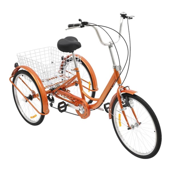 Voksen Tricycle, 24-tommer Hjuldiameter, Hastighedssystem,Gul