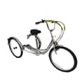 Miniatyrbild 1 av 2: Trehjulig cykel, 6-växlad Justerbar, Miljövänlig Dynamo-driven Lampa, Bekväm Justerbar Säte,Silver
