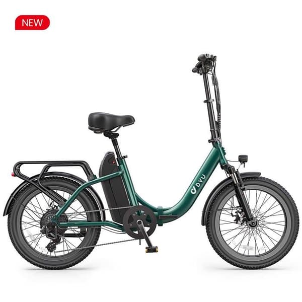 "DYU C9 20 tum lång räckvidd e-cykel Nominal motor 250 Watt Batteri 48V 15.6A 25km/h Vikt med broms 30kg Max räckvidd 150km Grön"
