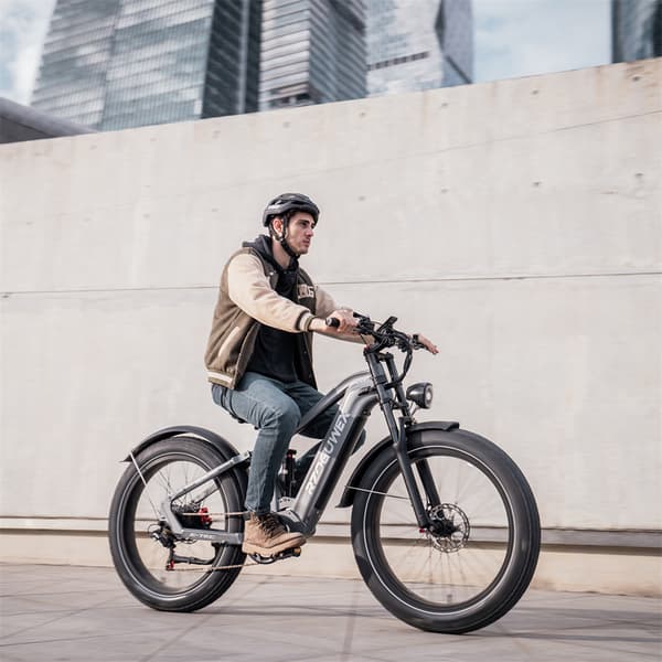 Elektrisk mountainbike RZOGUWEX S7, 48V 25AH batteri, 1000W motor, 26" tykke dæk, grå