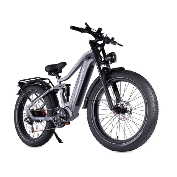Elektrisk mountainbike RZOGUWEX S7, 48V 25AH batteri, 1000W motor, 26" tykke dæk, grå