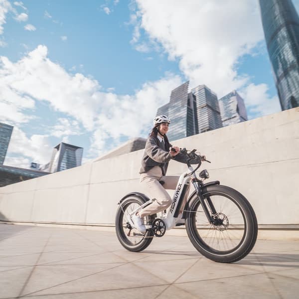 Elektrisk fatbike RZOGUWEX S9, 48V 25AH batteri, 1000W motor, 26", hvid