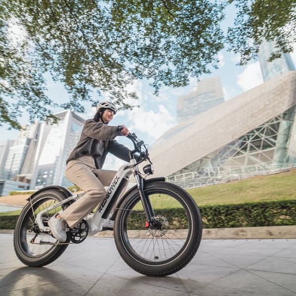 Elektrisk fatbike RZOGUWEX S9, 48V 25AH batteri, 1000W motor, 26", hvid