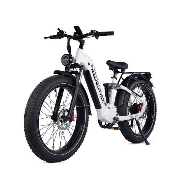 Elektrisk fatbike RZOGUWEX S9, 48V 25AH batteri, 1000W motor, 26", hvid