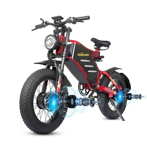 Elcykel RZOGUWEX X7, 20 tommer 160NM dobbeltmotor, 48V 30AH batteri, offroad