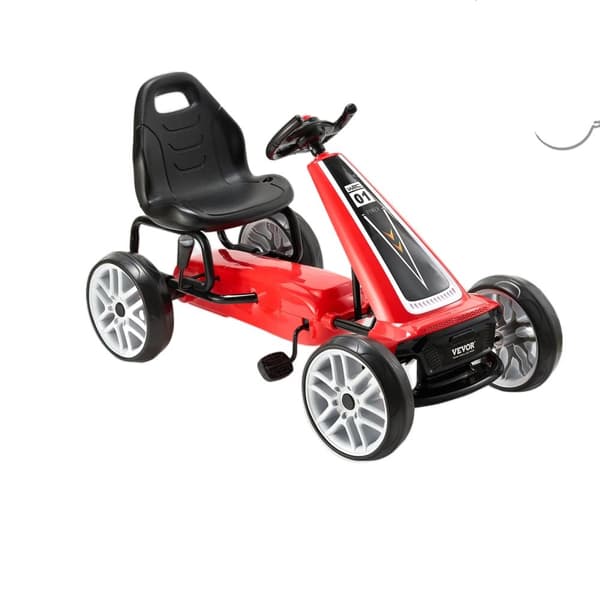 Børne Pedal Go Kart, Justerbart Sæde, Op til 50 kg Belastning, Sikkerhedsfunktioner,Rød