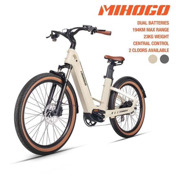 MIHOGO-Air Max ULTRA-LIGHT E-Bike kahdella akulla, toimintasäde enintään 194 km, paino 25 kg, sovellustuki