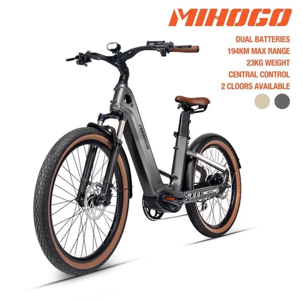MIHOGO-Air Max ULTRA-LIGHT E-Bike kahdella akulla, toimintasäde enintään 194 km, paino 25 kg, sovellustuki