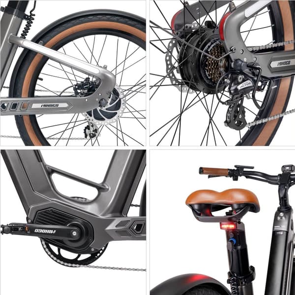 MIHOGO-Air Max ULTRA-LIGHT Elcykel med dubbla batterier, max 194 km räckvidd, 25 kg kroppsvikt, app-stöd