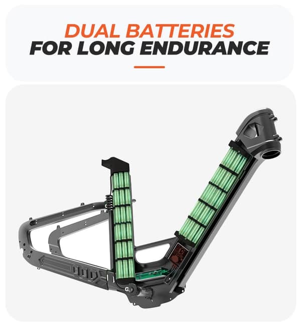 MIHOGO-Air Max ULTRA-LIGHT Elcykel med dubbla batterier, max 194 km räckvidd, 25 kg kroppsvikt, app-stöd