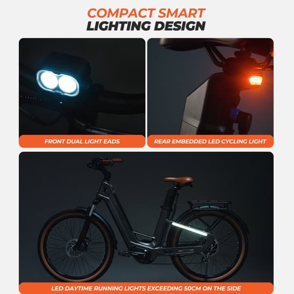 MIHOGO-Air Max ULTRA-LIGHT Elcykel med dubbla batterier, max 194 km räckvidd, 25 kg kroppsvikt, app-stöd