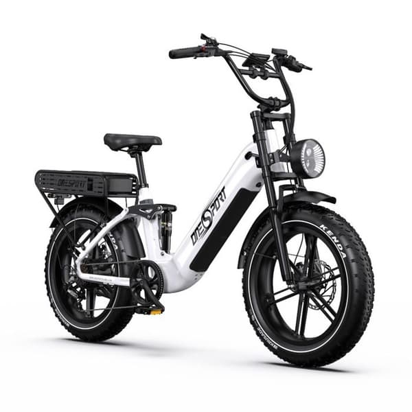 ONESPORT OT08 pro elcykel 48V 500W 18A 45HP/H 190HP 20" breda däck Lätt att flytta och parkera. Vit