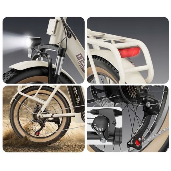 2025 ONESPORT OT16-2 Fällbar elcykel 250W 48V 17Ah 120KM 20" FR Maximalt last: 120 kg Maxhastighet: 25 km/h(10-18-25)