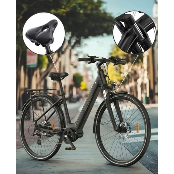 ONESPORT OT07 Elcykel för vuxna 250W 36V 10.4AH 90HP 25HP/H 27.5 "EN Svart Säker & Stabil Lätt Pendling