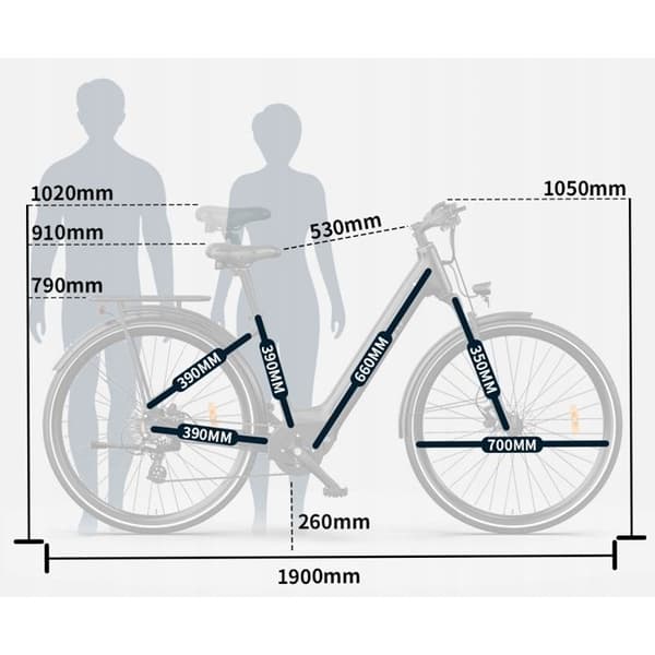 ONESPORT OT07 Elcykel för vuxna 250W 36V 10.4AH 90HP 25HP/H 27.5 "EN Svart Säker & Stabil Lätt Pendling