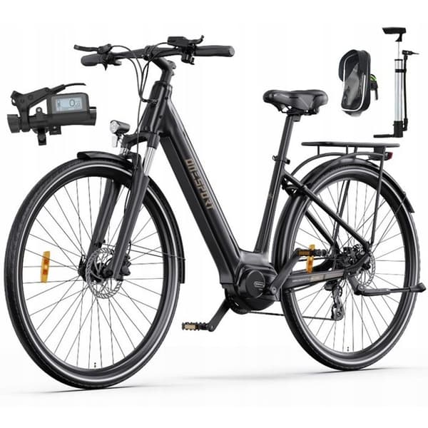 ONESPORT OT07 Elcykel för vuxna 250W 36V 10.4AH 90HP 25HP/H 27.5 "EN Svart Säker &amp; Stabil Lätt Pendling