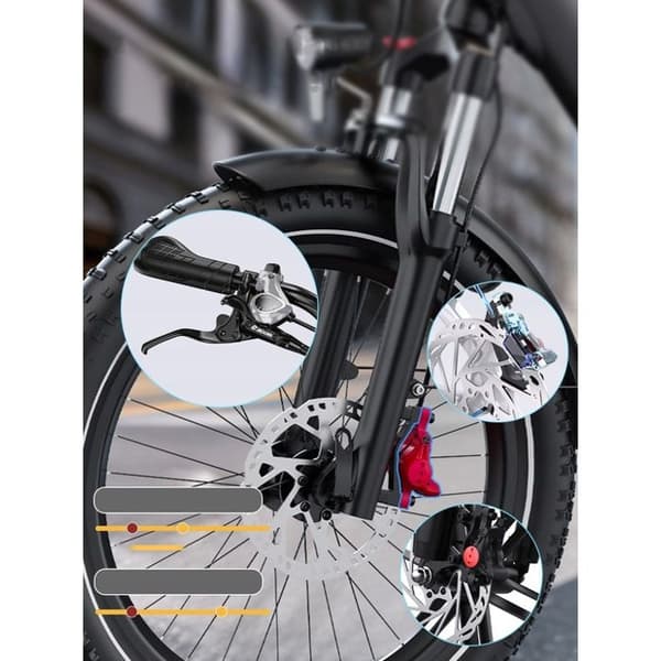 Fällbar elcykel ONESPORT OT30 PRO 48V 18AH 90km 500W 25km/h Praktisk för att resa och transportera Svart